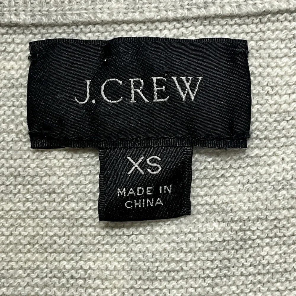 J‎ Crew Mens Light Gray Heathered Textured Crewneck Sweater XS 100% Cotton